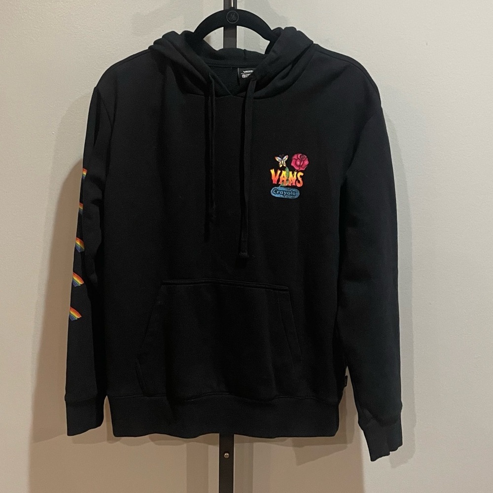 Vans X Crayola Graphic Print Black Hoodie Size Small